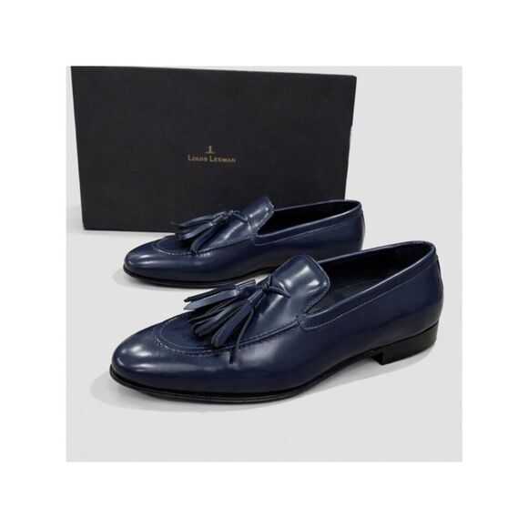 Louis Leeman LL00122 Blue Leather Tassel Loafers EU 39 New Italy main image 11